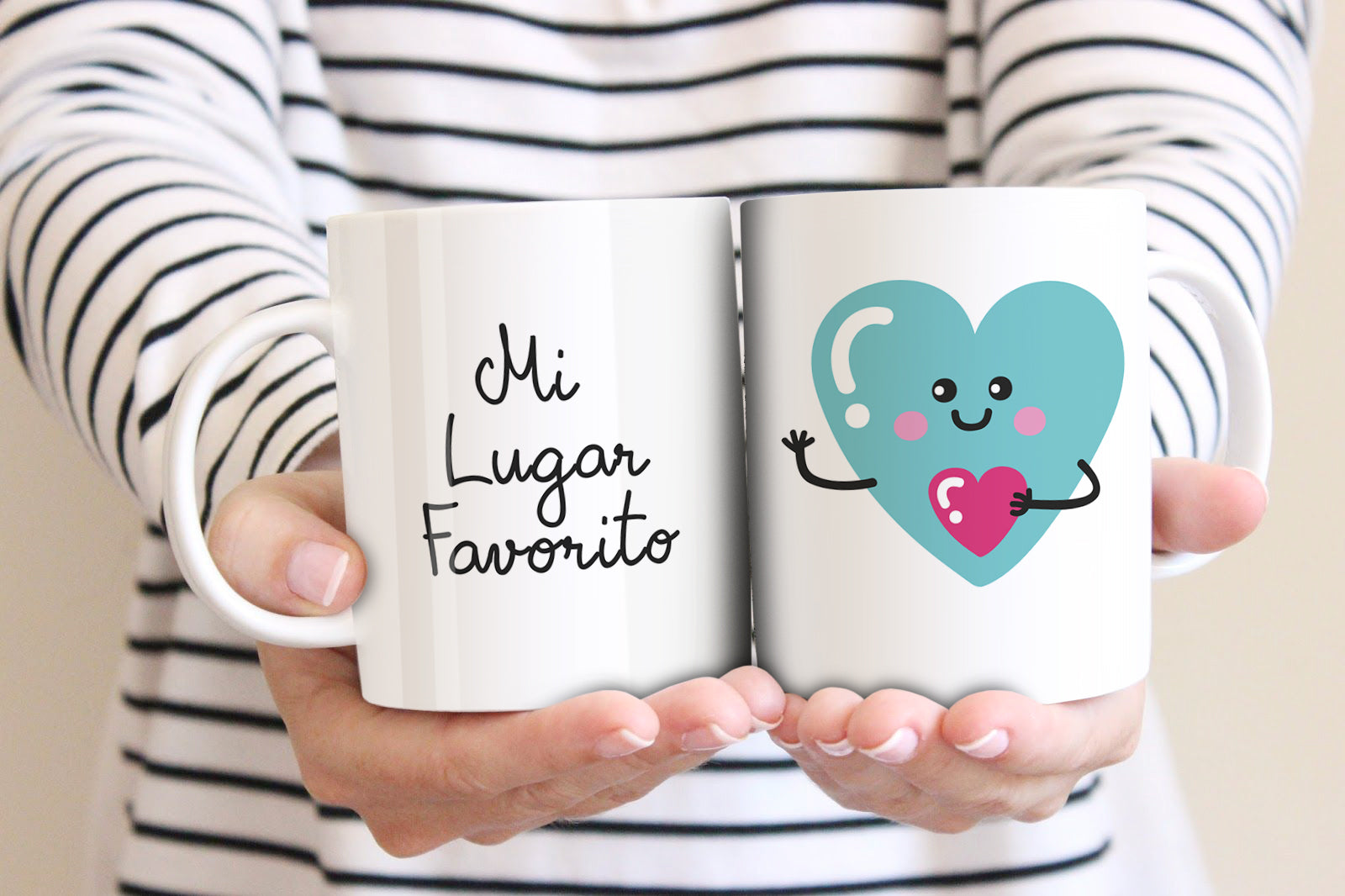 2 tazas "Mi lugar favorito es a tu lado"