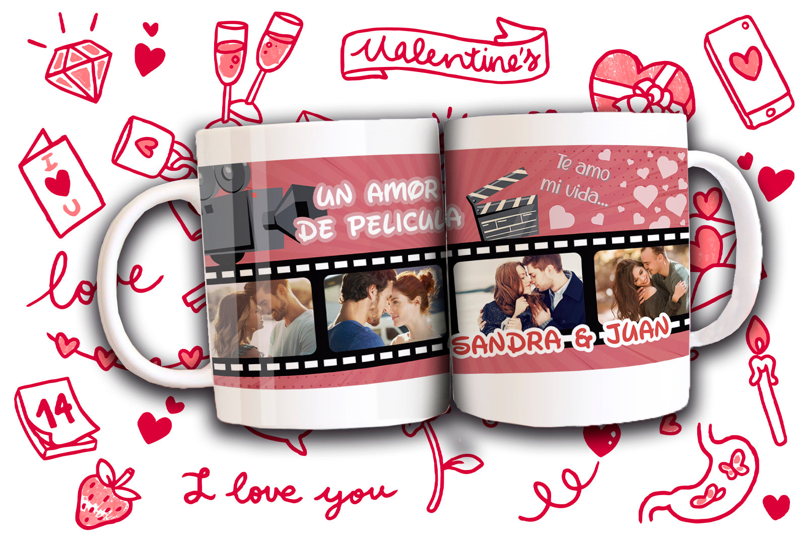 Taza Collage amor de pelicula