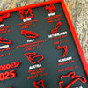 Calendario MotoGP 1 2025 con fechas impreso en 3D