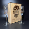 Caja con copas personalizadas